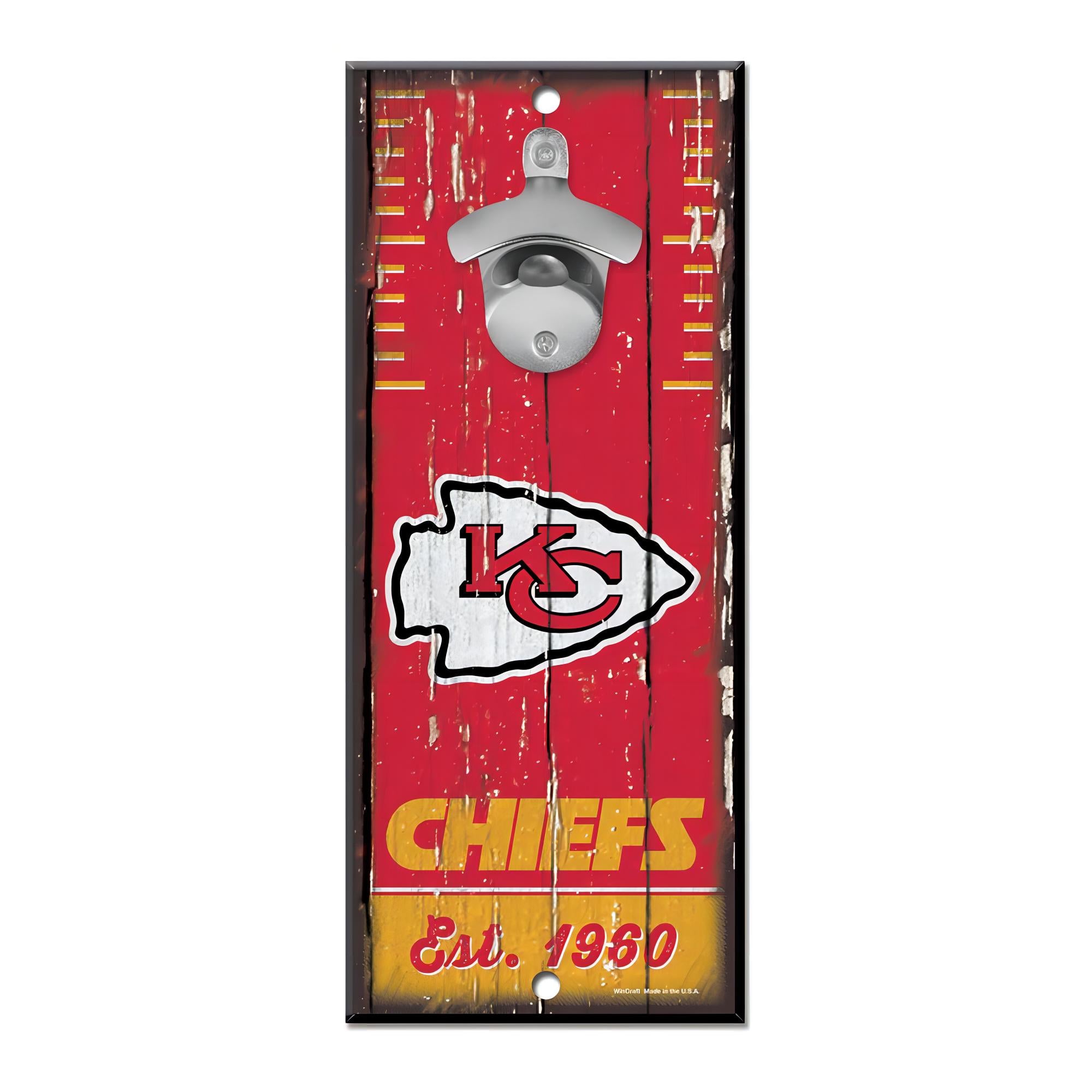 Letrero Madera con Destapador Wincraft Chiefs