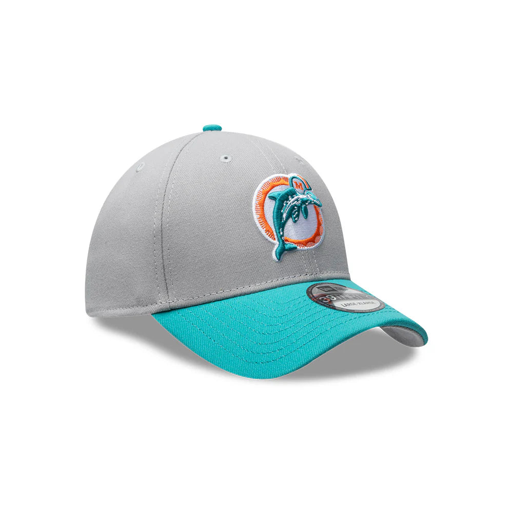 Gorra New Era 3930 2-Tone Gray NFL Miami Dolphins