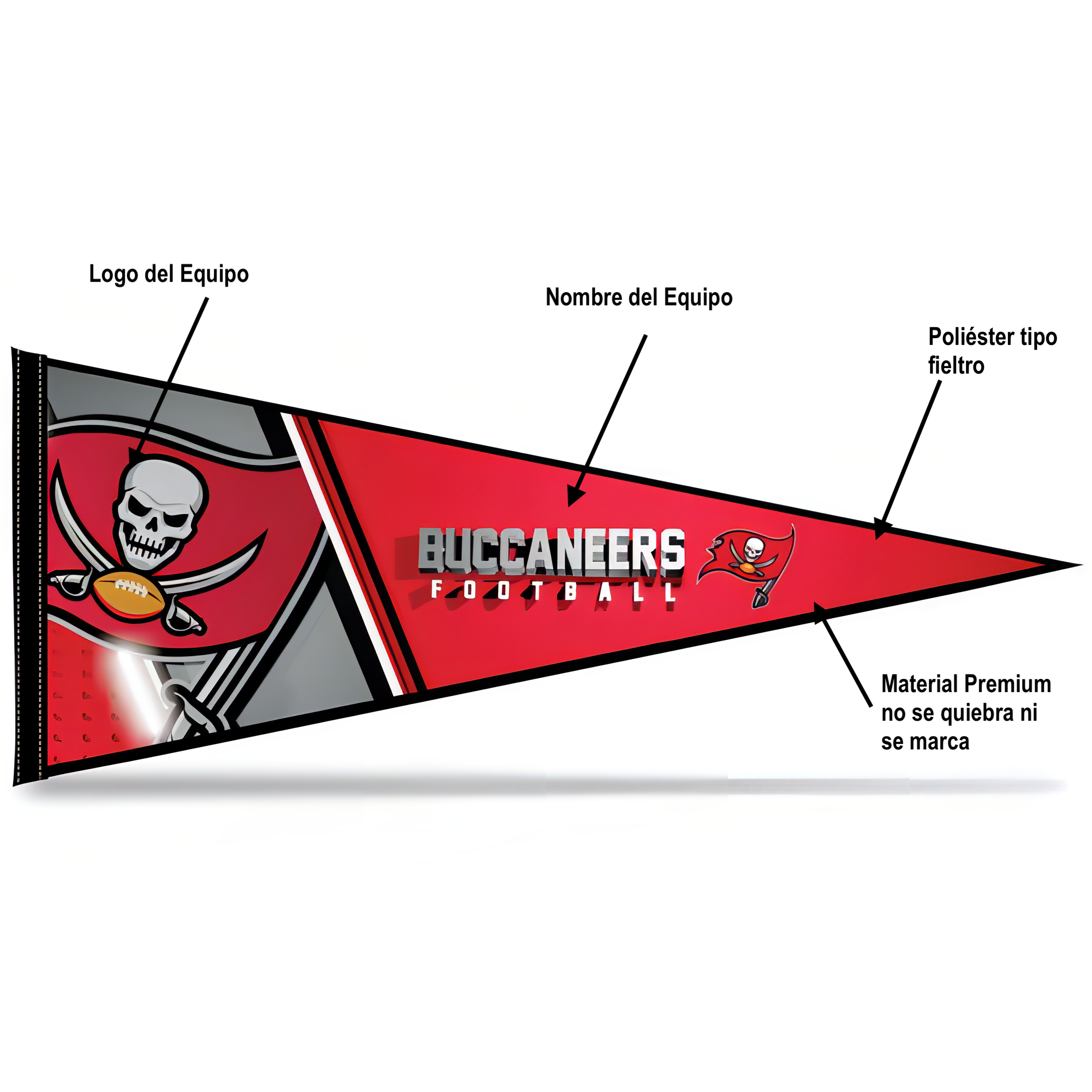Banderín Decorativo Premium Pennant NFL Buccaneers
