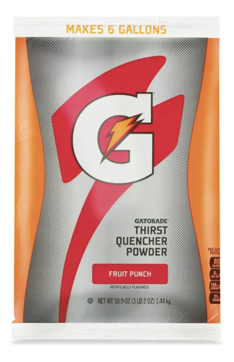 Polvo Gatorade en Bolsa de 1.44 Kg Rinde 23 Lts Ponche Fruta