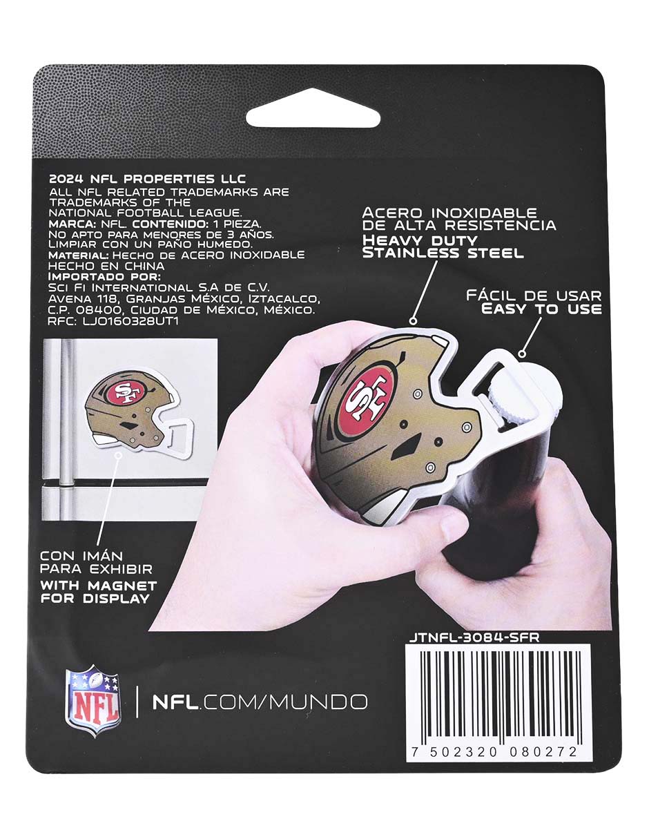 Imán Destapador De Botella Casco NFL San Francisco 49ers