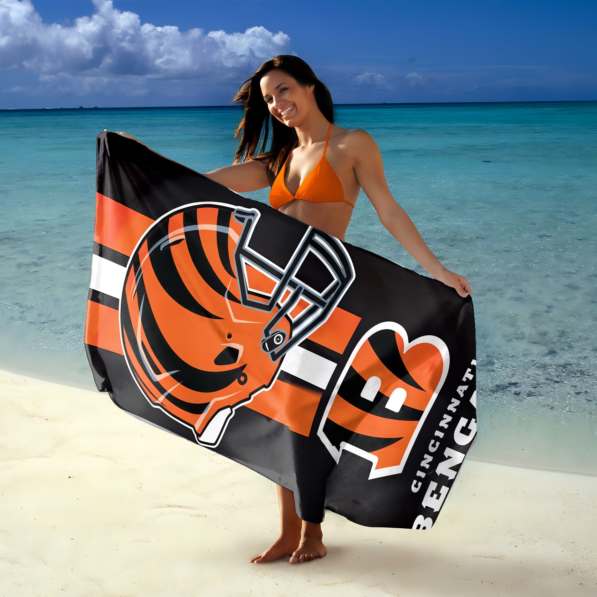 Toalla de Playa Fiber Beach Fútbol Americano NFL Bengals