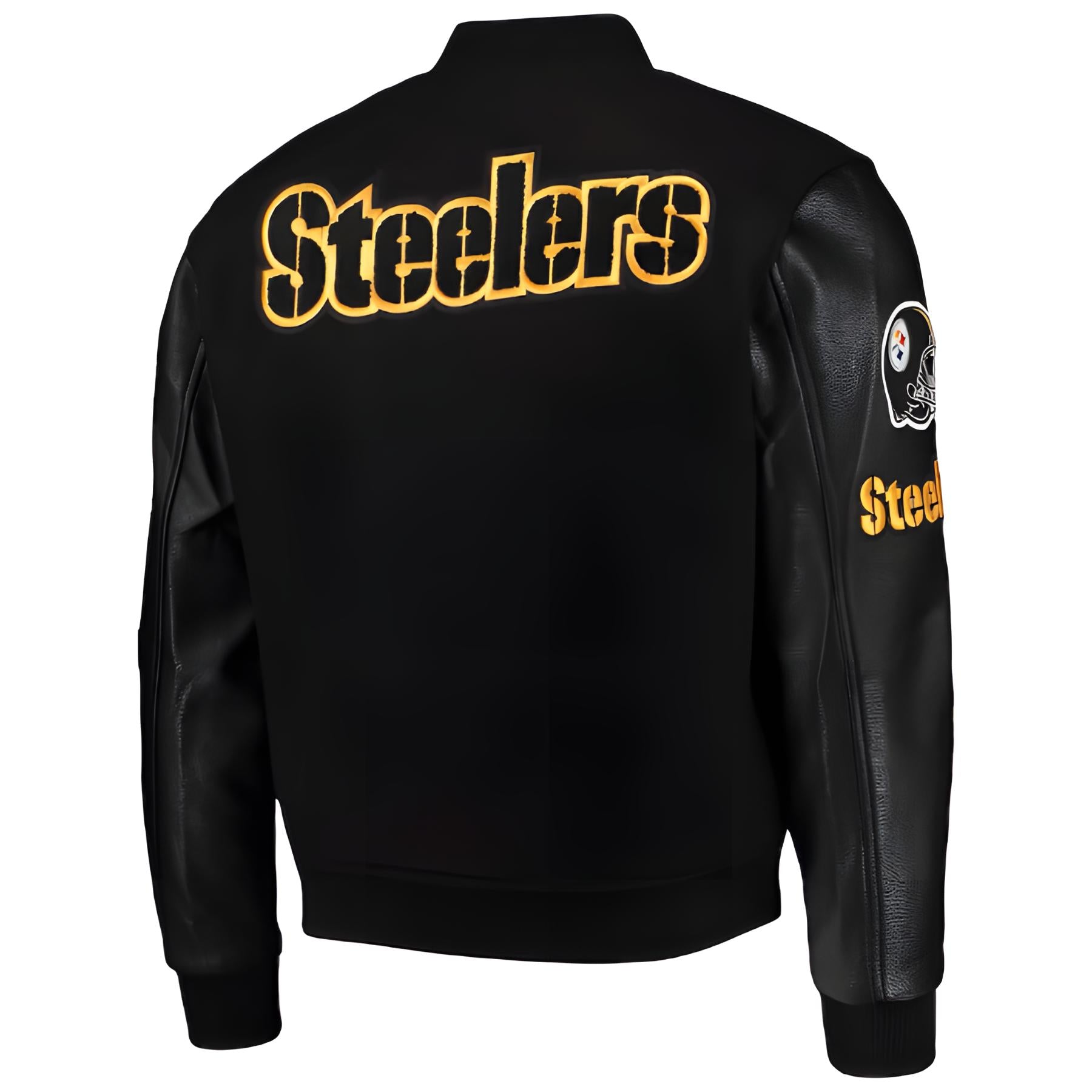 Chamarra Pro Standard Varsity Lana y Piel NFL Steelers