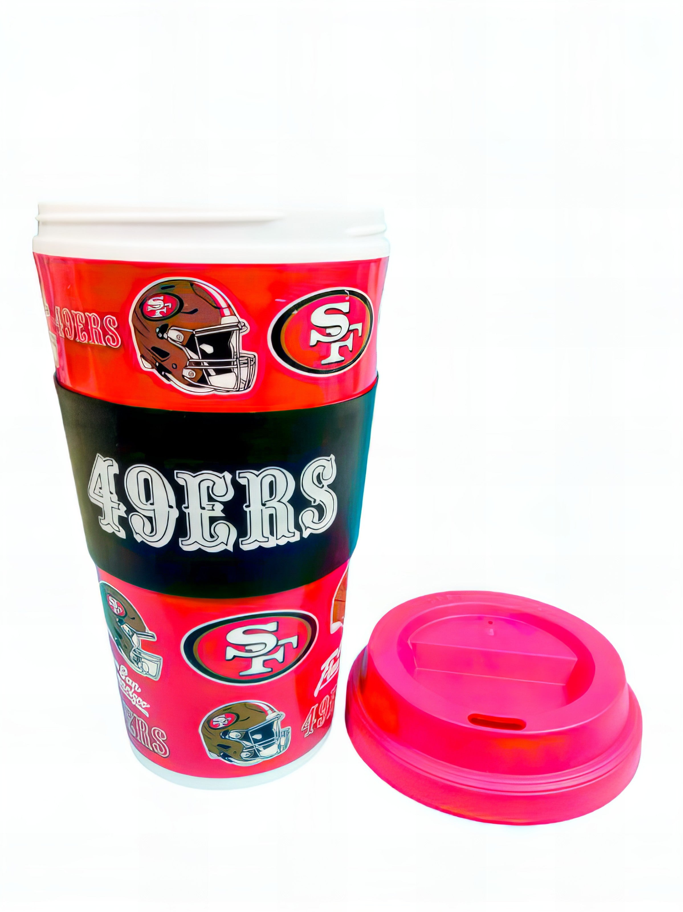 Vaso Cafetero Plástico Tapa De Rosca NFL San Francisco 49ers