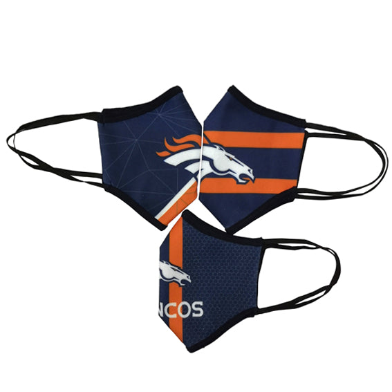 Cubrebocas NFL Broncos (Set de 3 Pzas)