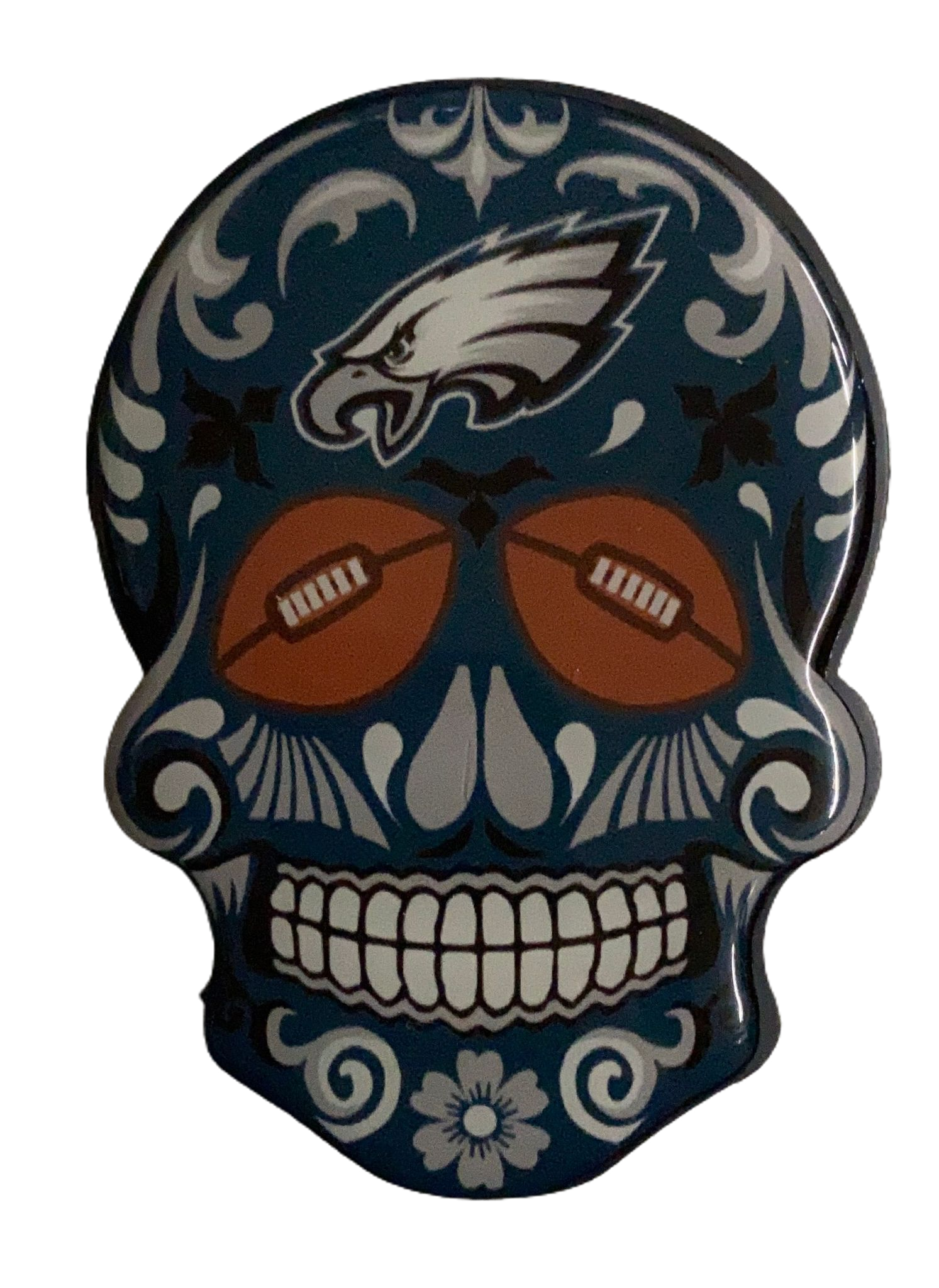 Iman Aminco Sugar Skull Magnet 3" Eagles