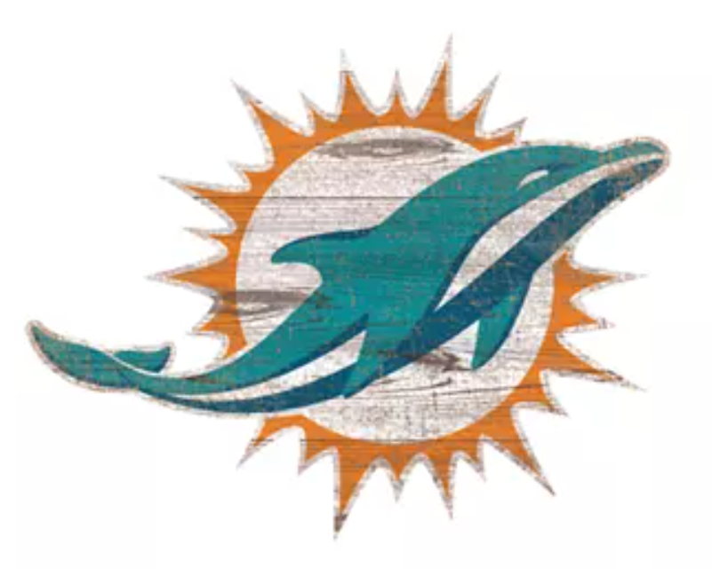 Letrero Madera Logo Distressed Dolphins