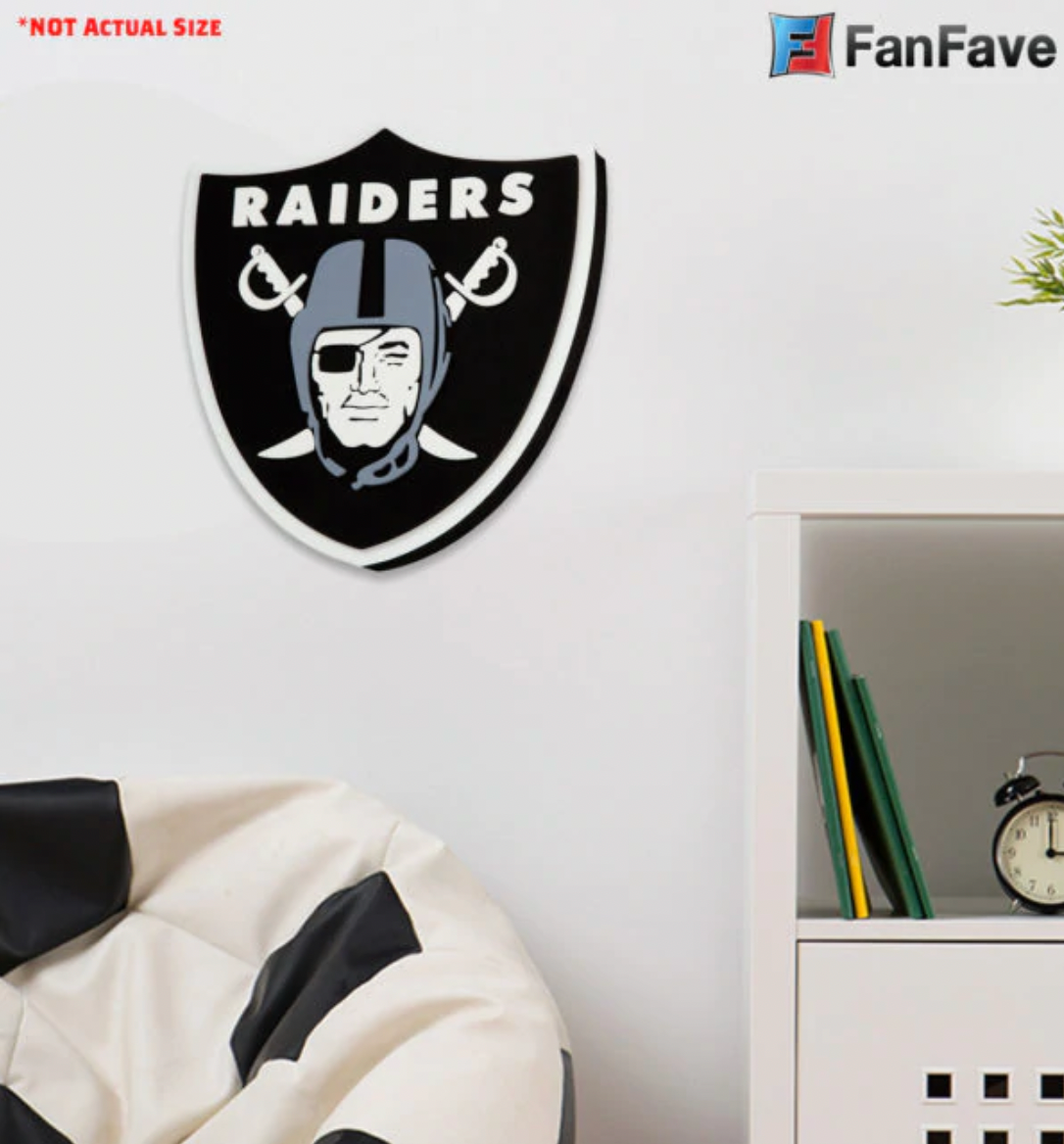 Letrero Foam 3D Logo Wall Sign Raiders