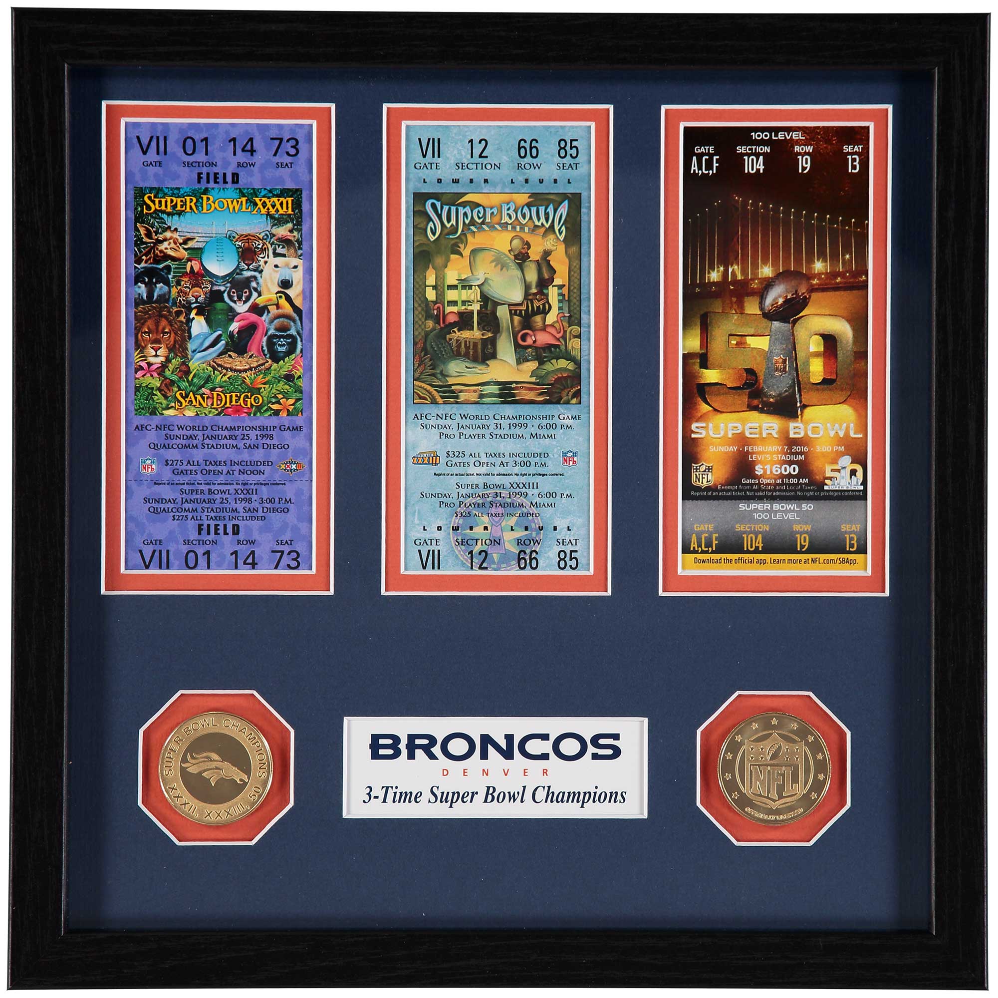 Cuadro Super Bowl Ticket Broncos