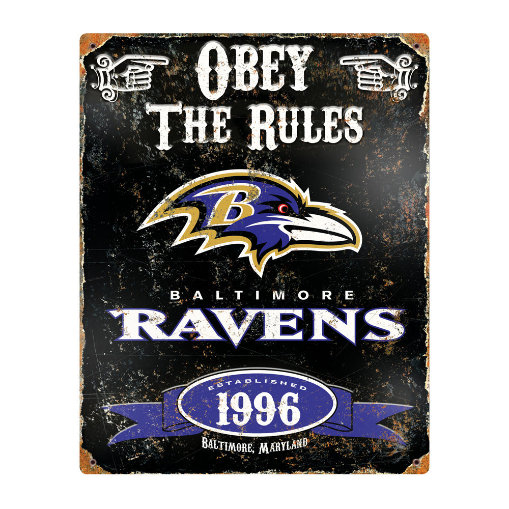 Letrero Party Animal Metalico Embossed Ravens