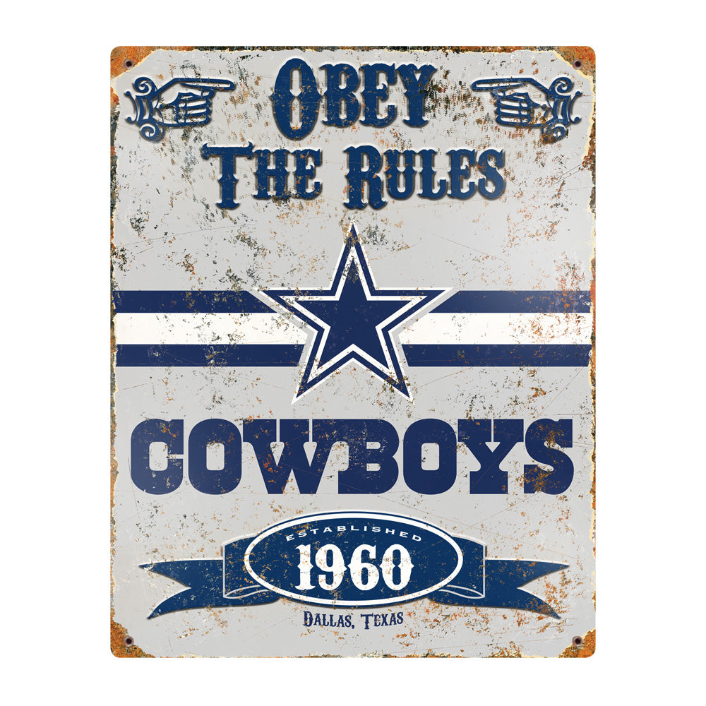 Letrero Party Animal Metalico Embossed Cowboys