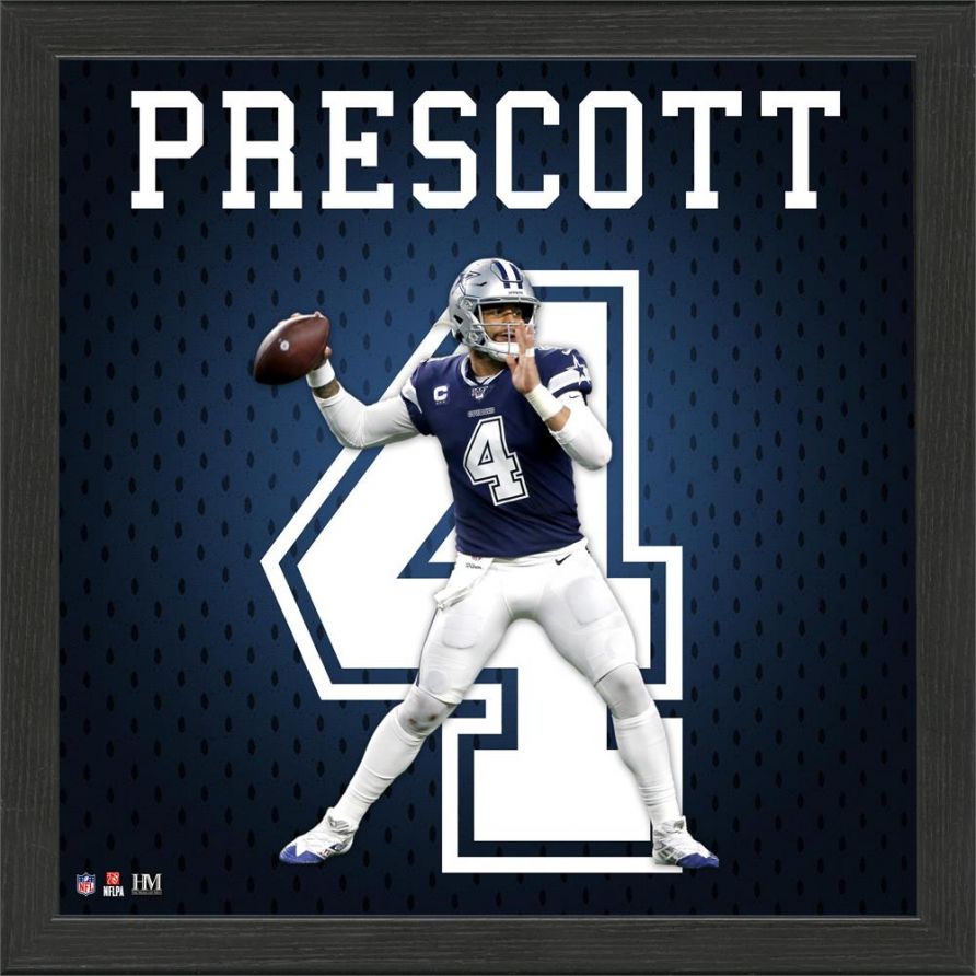 Cuadro Cowboys Dak Prescott Jersey Framed Photo
