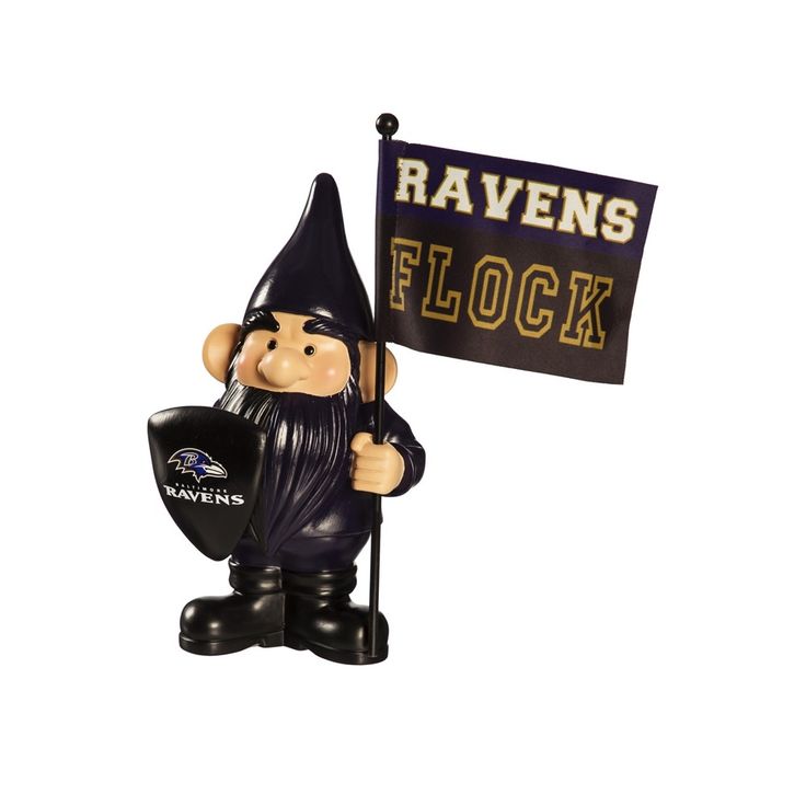 Figura Evergreen Gnome Flag Holder Ravens