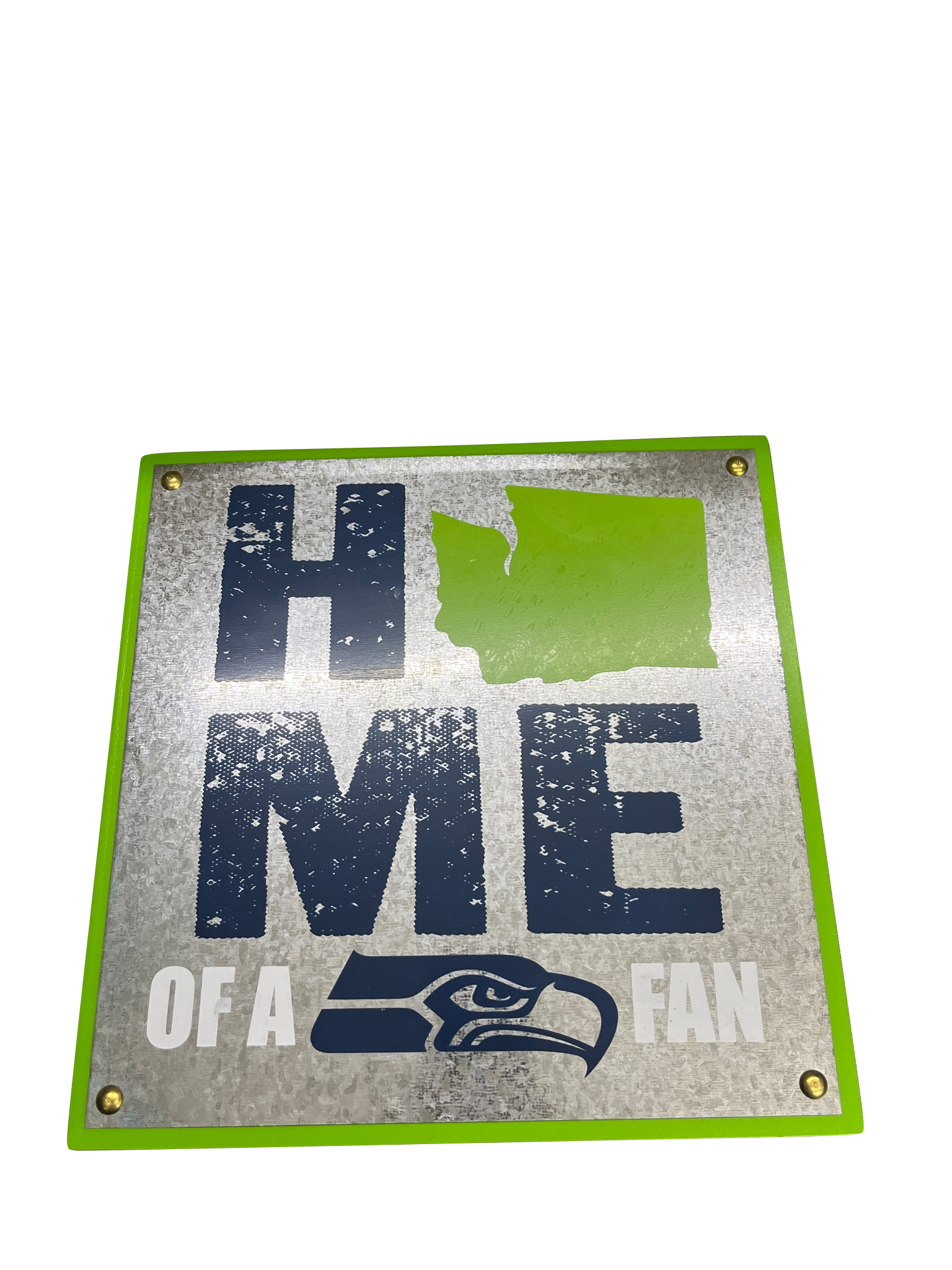 Letrero Placa Galvanizada 10X10" Seahawks