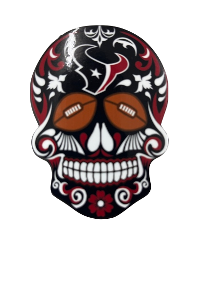 Iman Aminco Sugar Skull Magnet 3" Texans