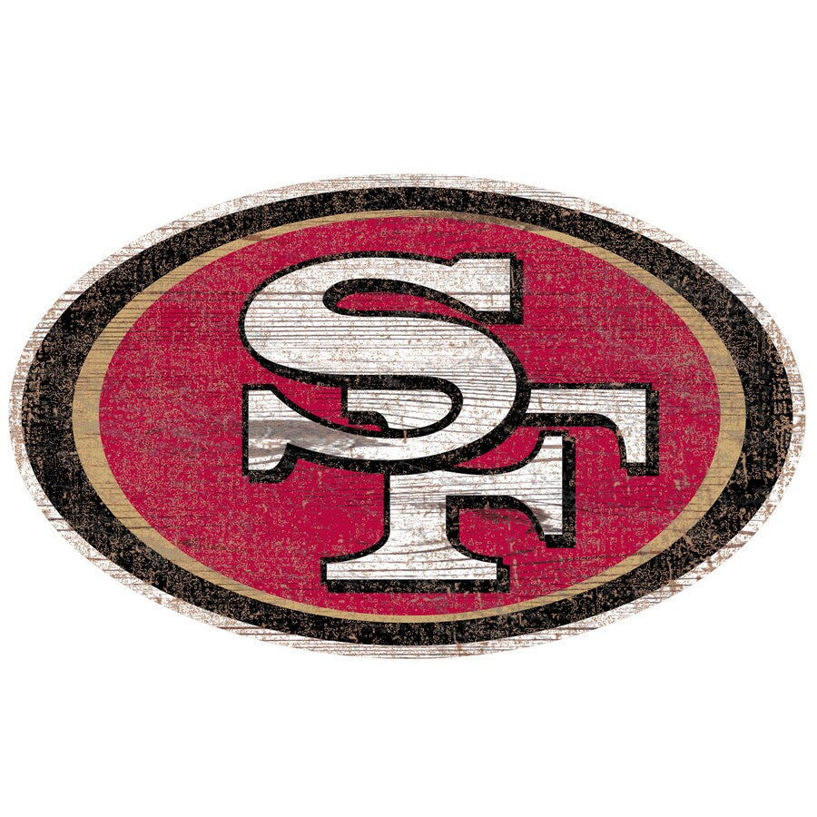 Letrero Madera Logo Distressed 49Ers