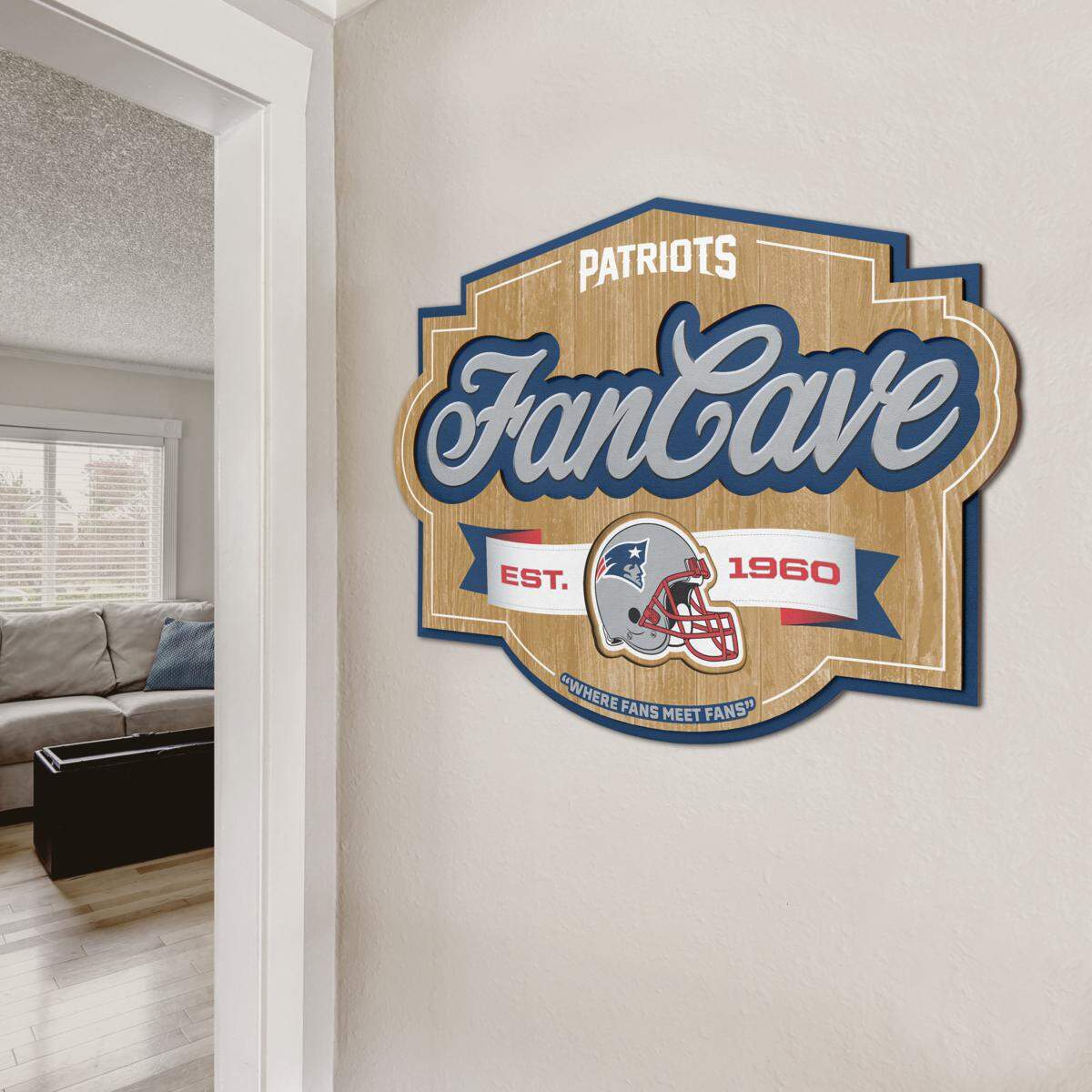 Letrero Madera Fan Cave 3D Sign Patriots