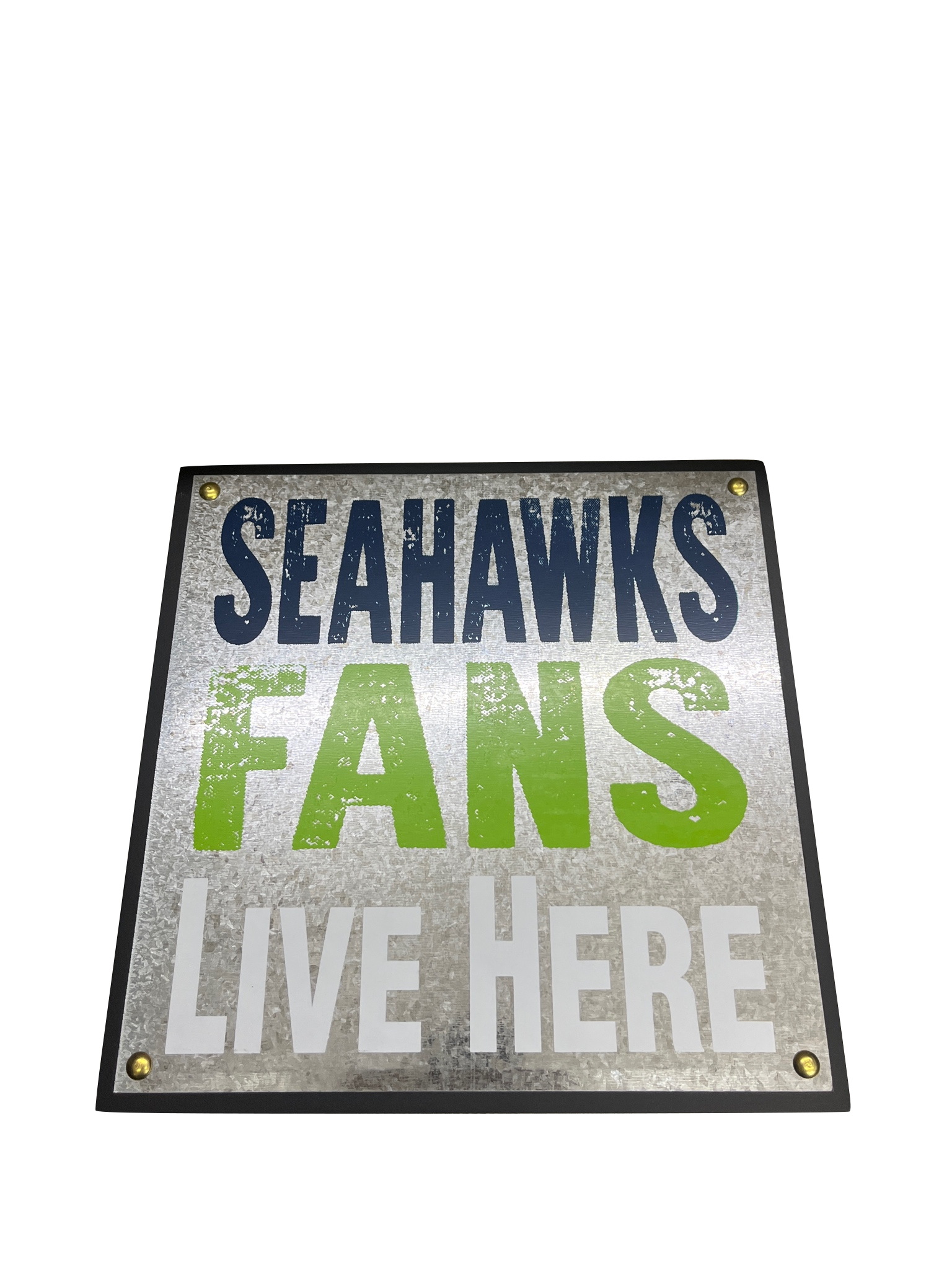 Letrero Placa Galvanizada 10X10" Seahawks