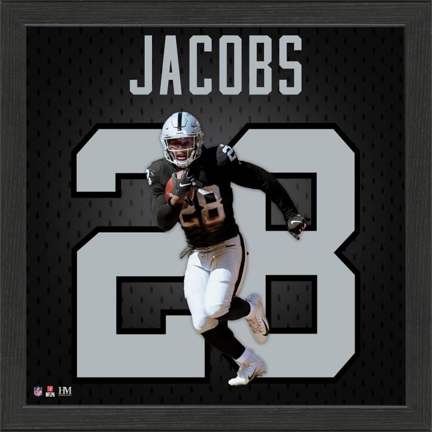 Cuadro Raiders Josh Jacobs Jersey Framed Photo