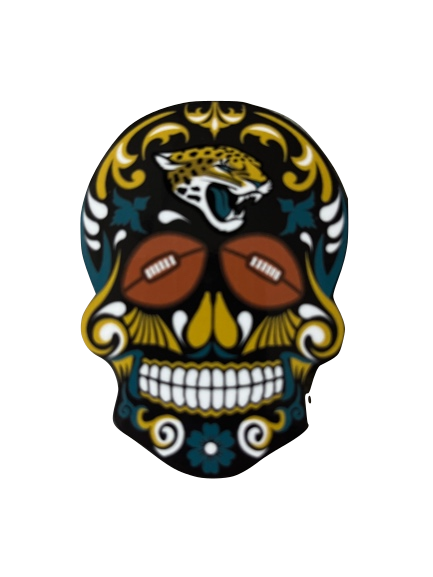 Iman Aminco Sugar Skull Magnet 3" Jaguars