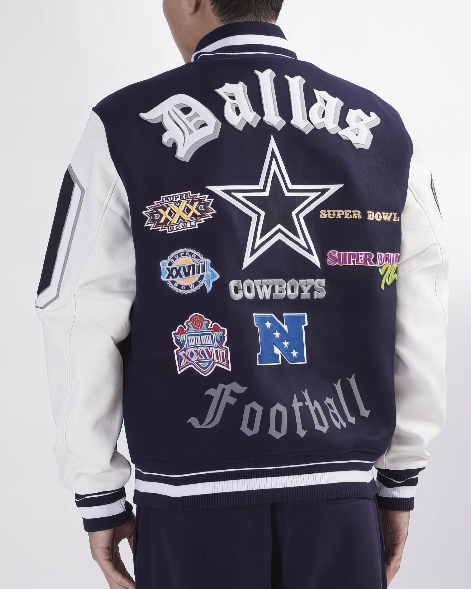Chamarra Universitaria Lana Varsity Old Pro Standard Cowboys