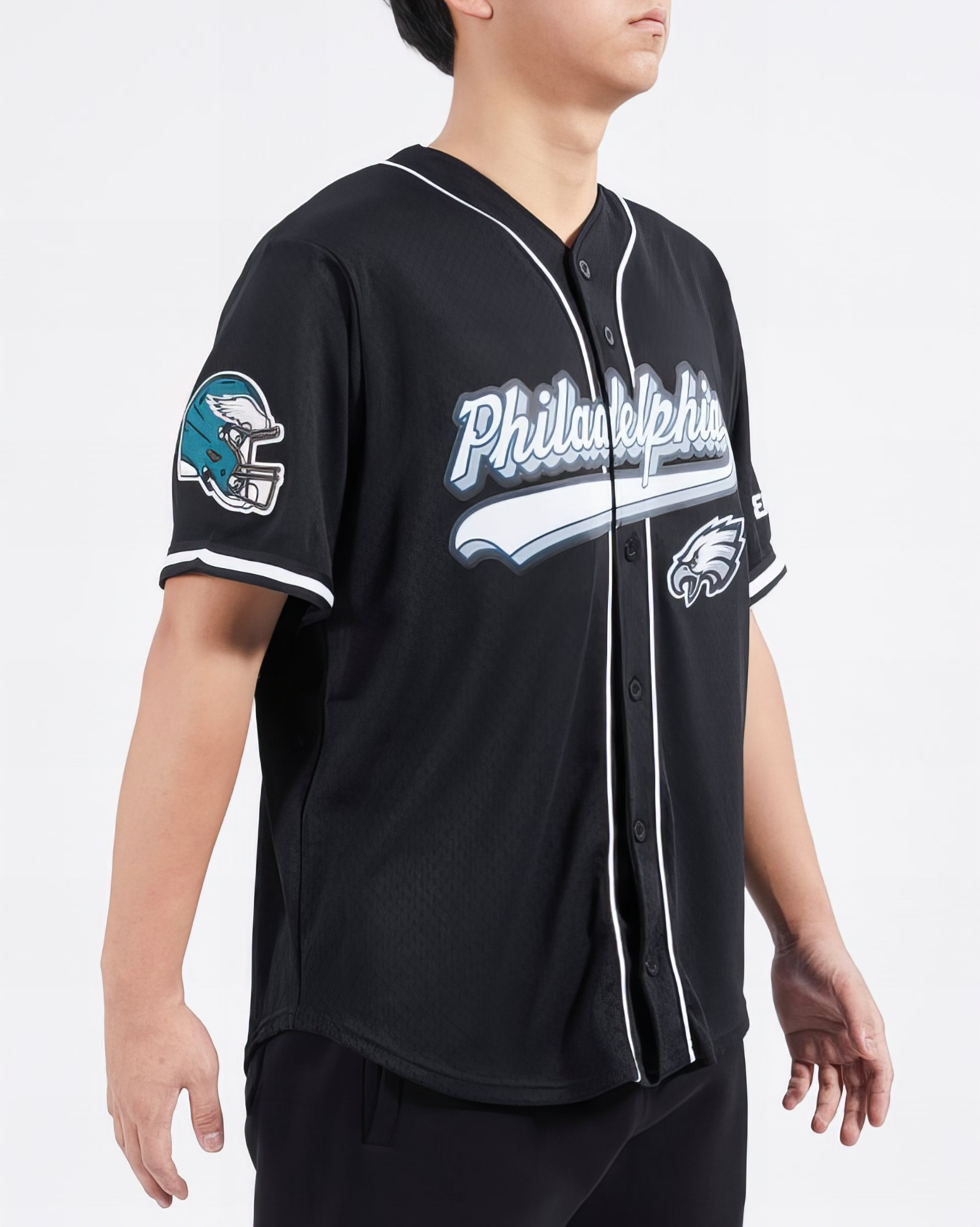 Camiseta De Béisbol Mesh Button Down Pro Standard Eagles