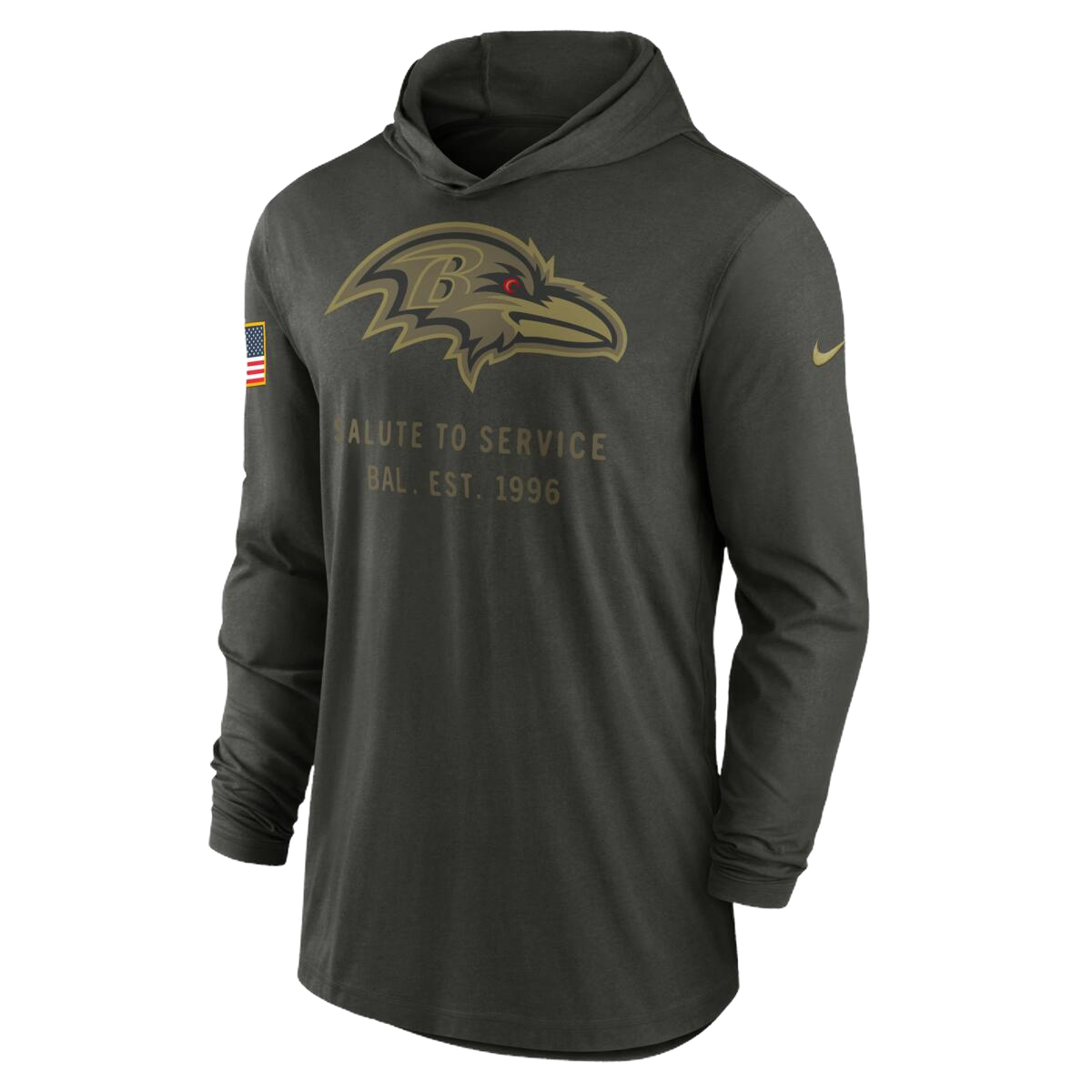 Playera Nike Salute To Service 25 Hoodie Ravens