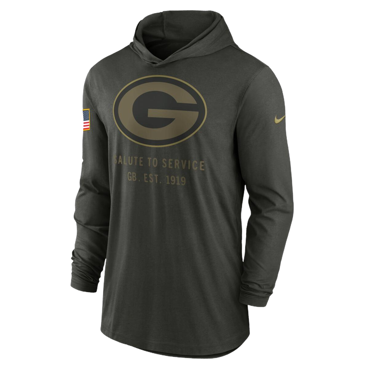 Playera Nike Salute To Service 25 Hoodie Packers - NERIAS DEPORTES