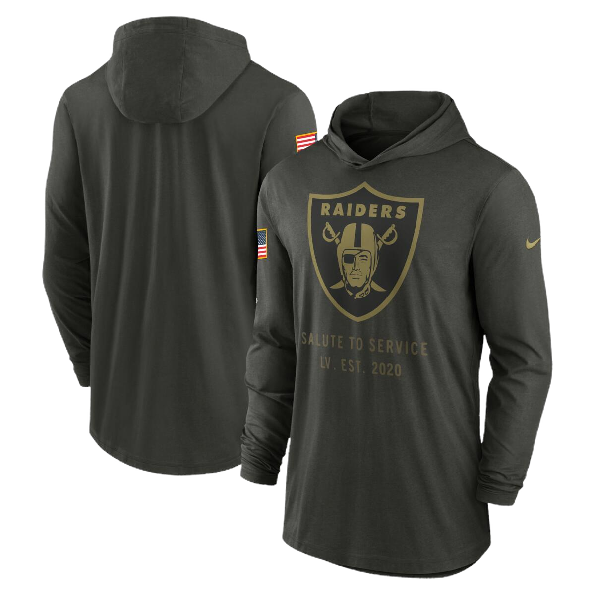 Playera Nike Salute To Service 25 Hoodie Raiders - NERIAS DEPORTES
