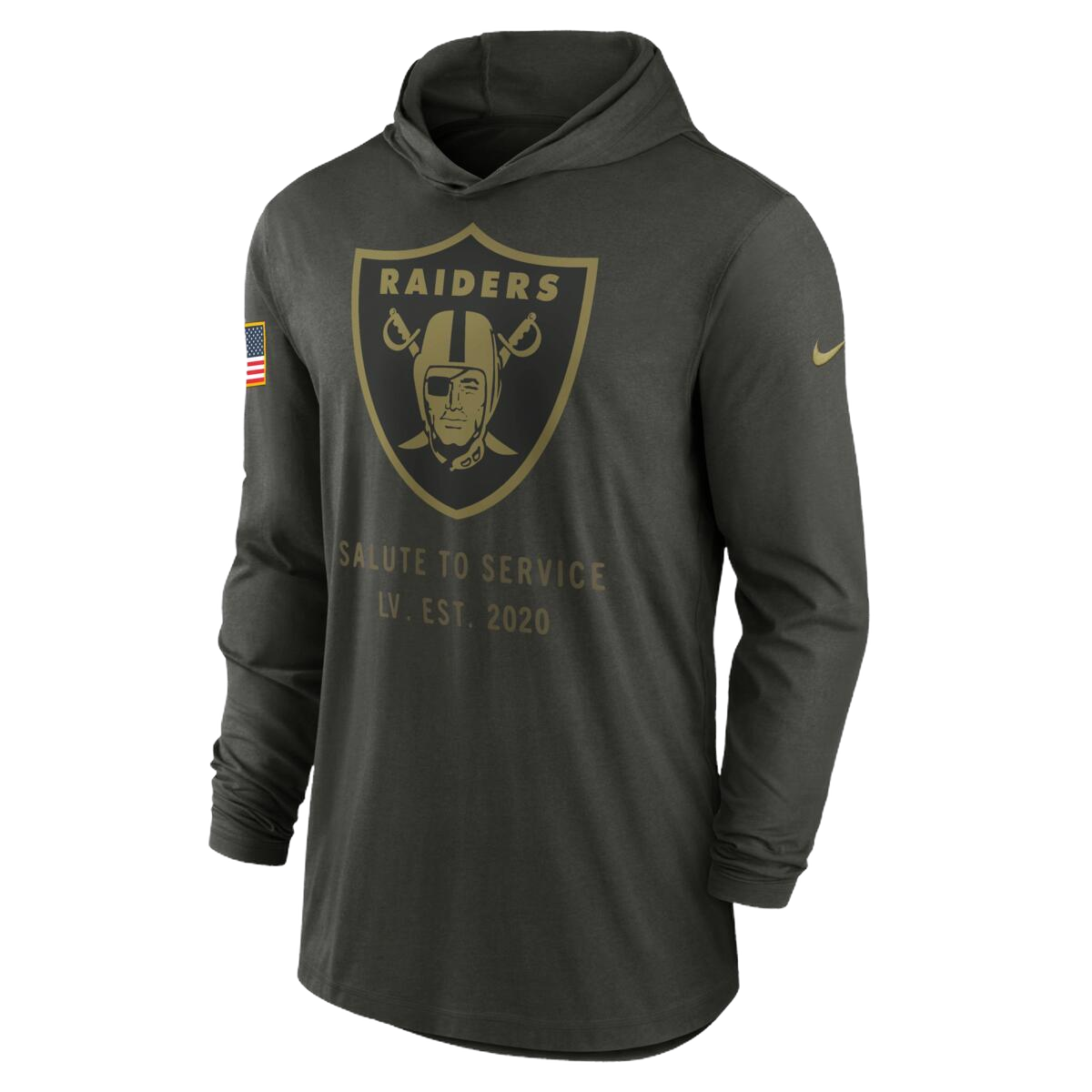 Playera Nike Salute To Service 25 Hoodie Raiders - NERIAS DEPORTES