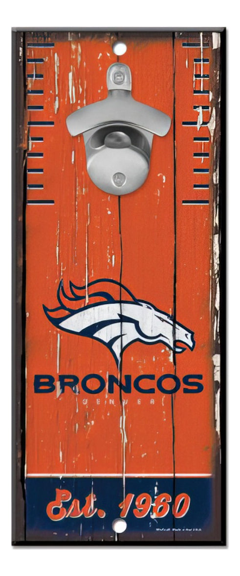 Letrero Madera Con Destapador Broncos WinCraft