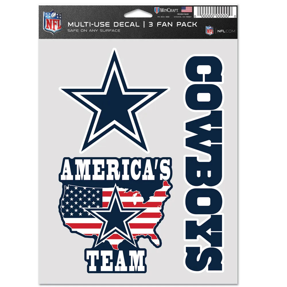 Calcomanía Set Multiuso 3PK Fan NFL Cowboys