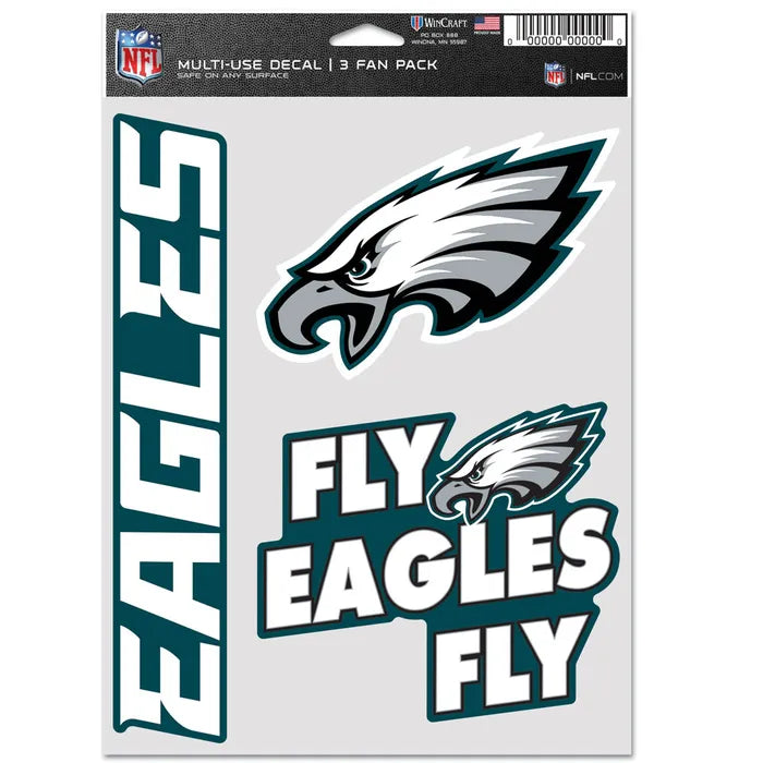 Calcomanía Set Multiuso 3PK Fan NFL Eagles
