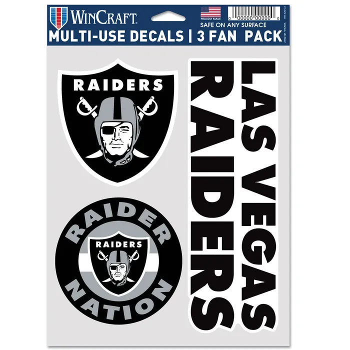 Calcomanía Set Multiuso 3PK Fan NFL Raiders