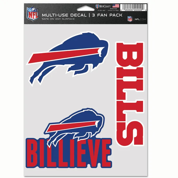 Calcomanía Set Multiuso 3PK Fan NFL Bills