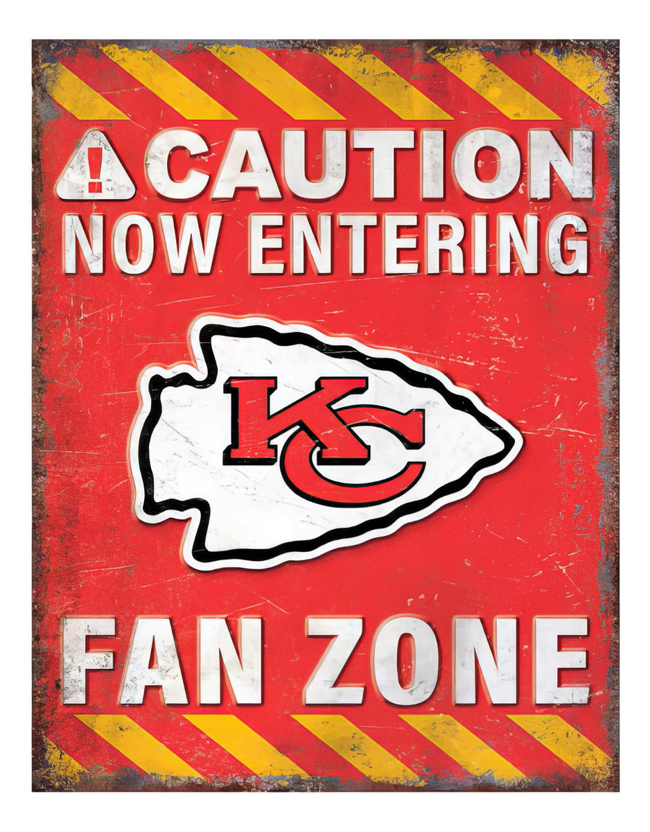 Letrero Fan Creations Metálico Fan Zone Kansas City Chiefs - NERIAS DEPORTES