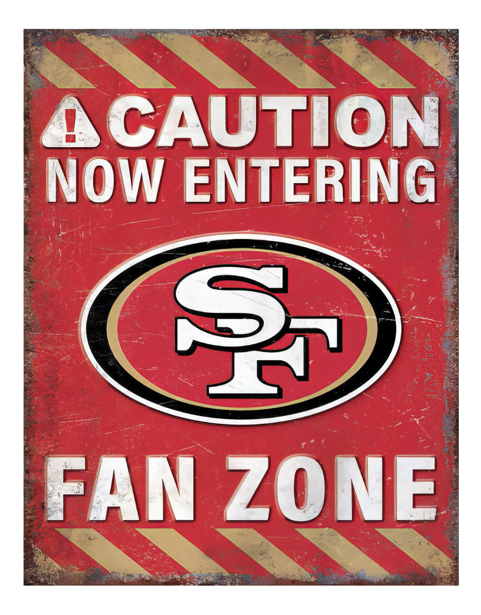 Letrero Fan Creations Metálico Fan Zone San Francisco 49ers