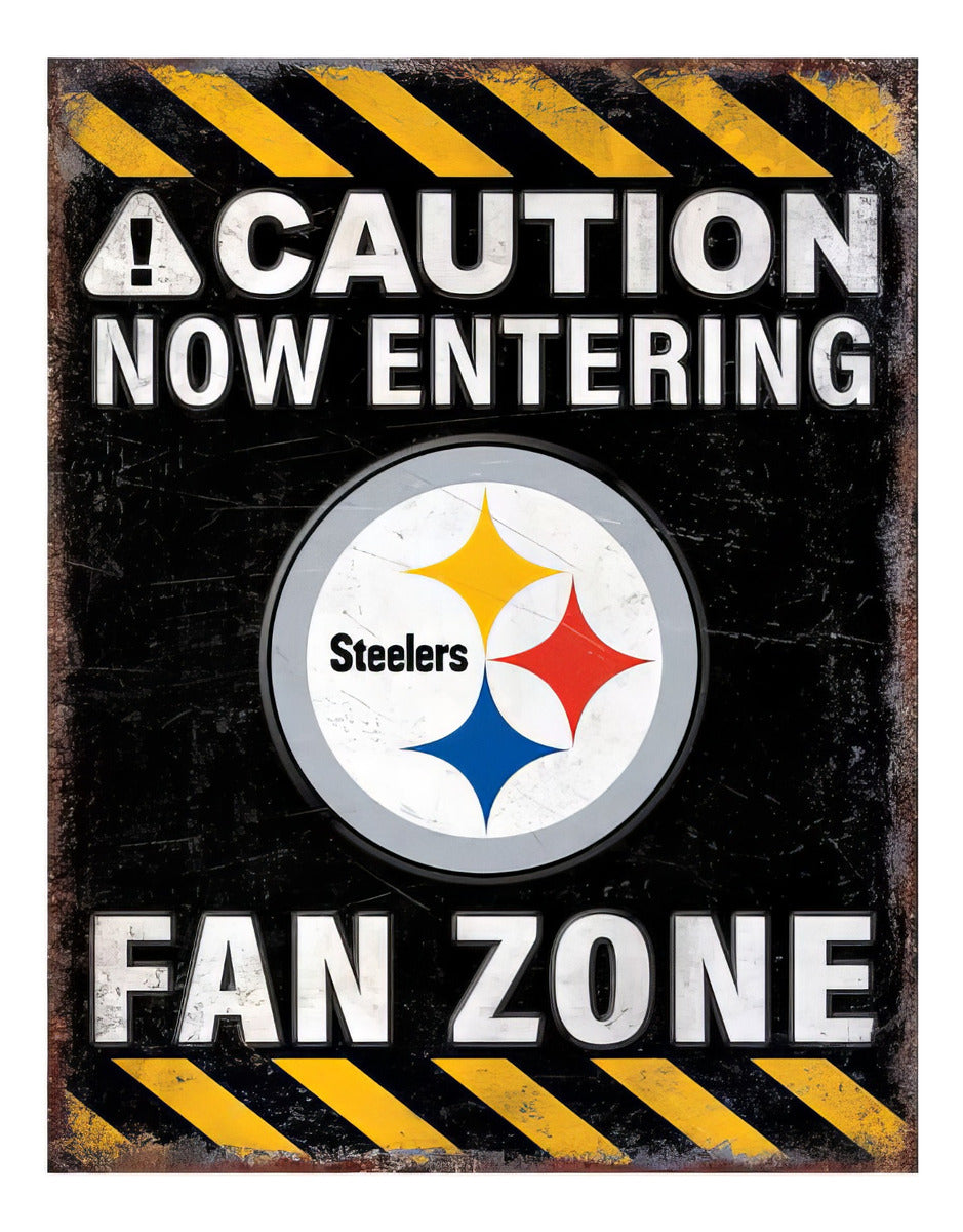 Letrero Fan Creations Metálico Fan Zone Pittsburgh Steelers