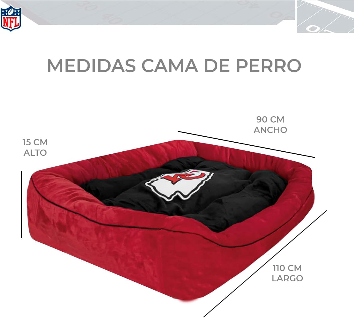 Cama Para Mascota Afelpada NFL 26 Kansas City Chiefs