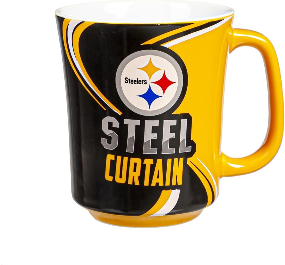 Taza De Cerámica 400ml Evergreen Con Caja Steelers - NERIAS DEPORTES