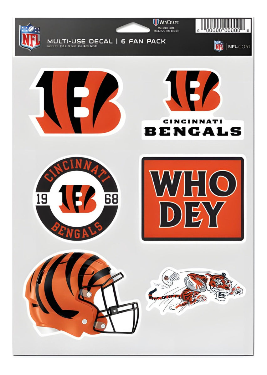 Calcomanía Set Multiuso 6pk Bengals Wc