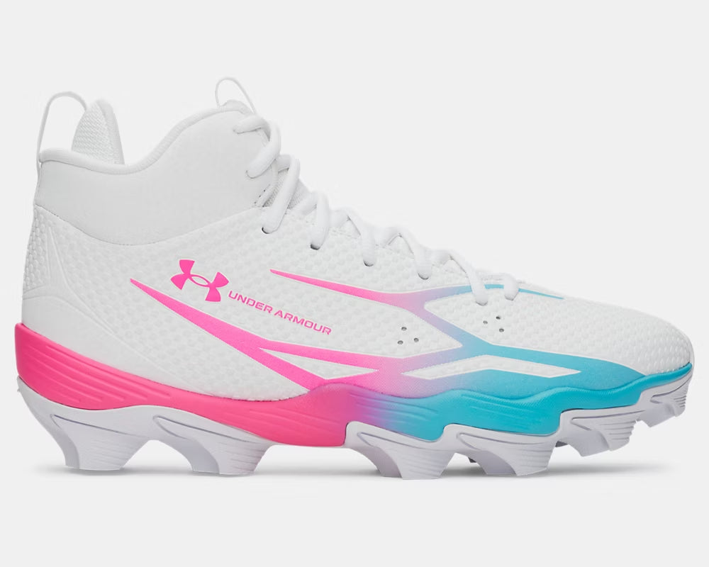 Zapato Cleats Para Fútbol Americano Azul Rosa Under Armour Spotlight Hammer 26 Adulto