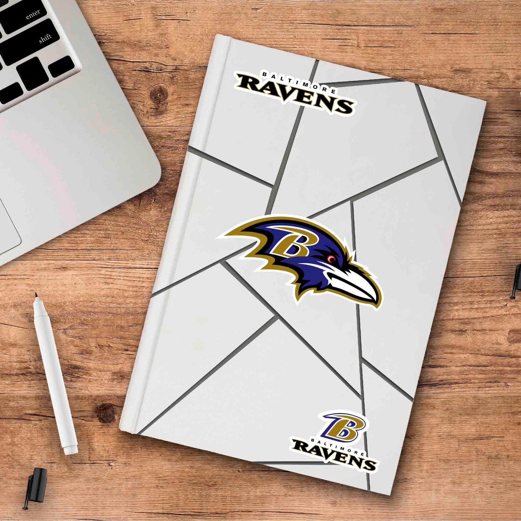 Calcomanía Logo Pack 3 NFL Baltimore Ravens