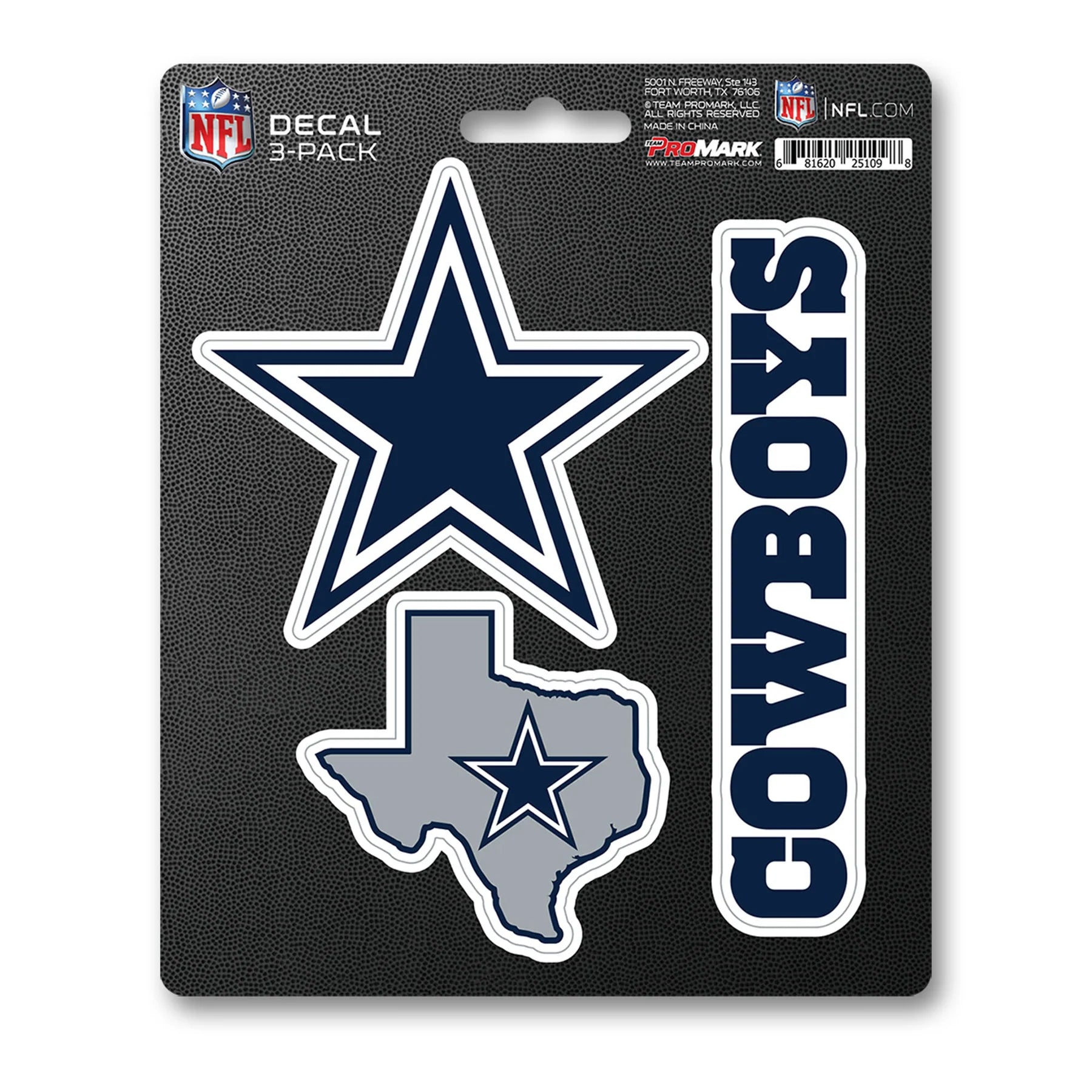 Calcomanía Logo Pack 3 NFL Dallas Cowboys