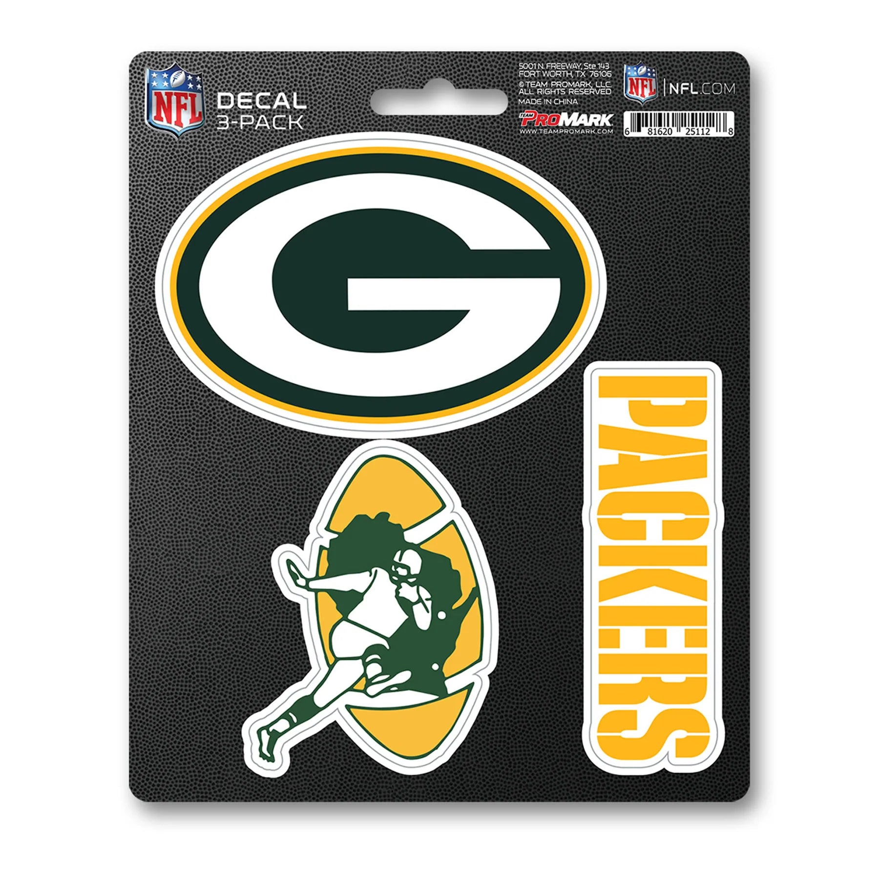 Calcomanía Logo Pack 3 NFL Green Bay Packers