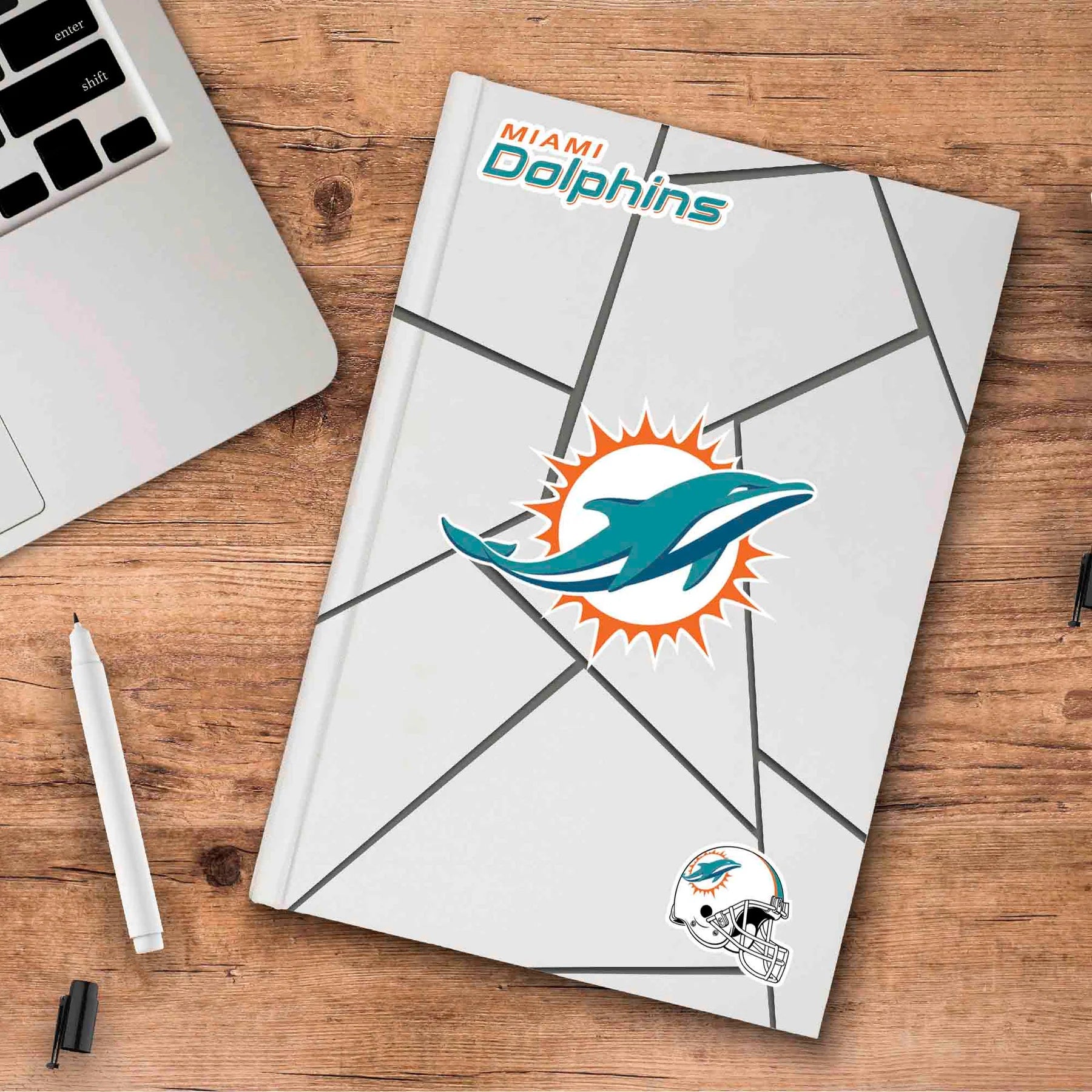 Calcomanía Logo Pack 3 NFL Miami Dolphins