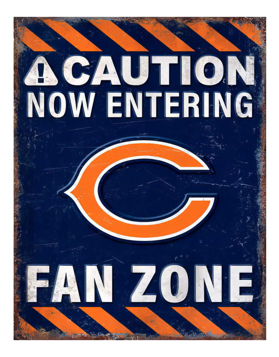 Letrero Fan Creations Metálico Fan Zone Chicago Bears