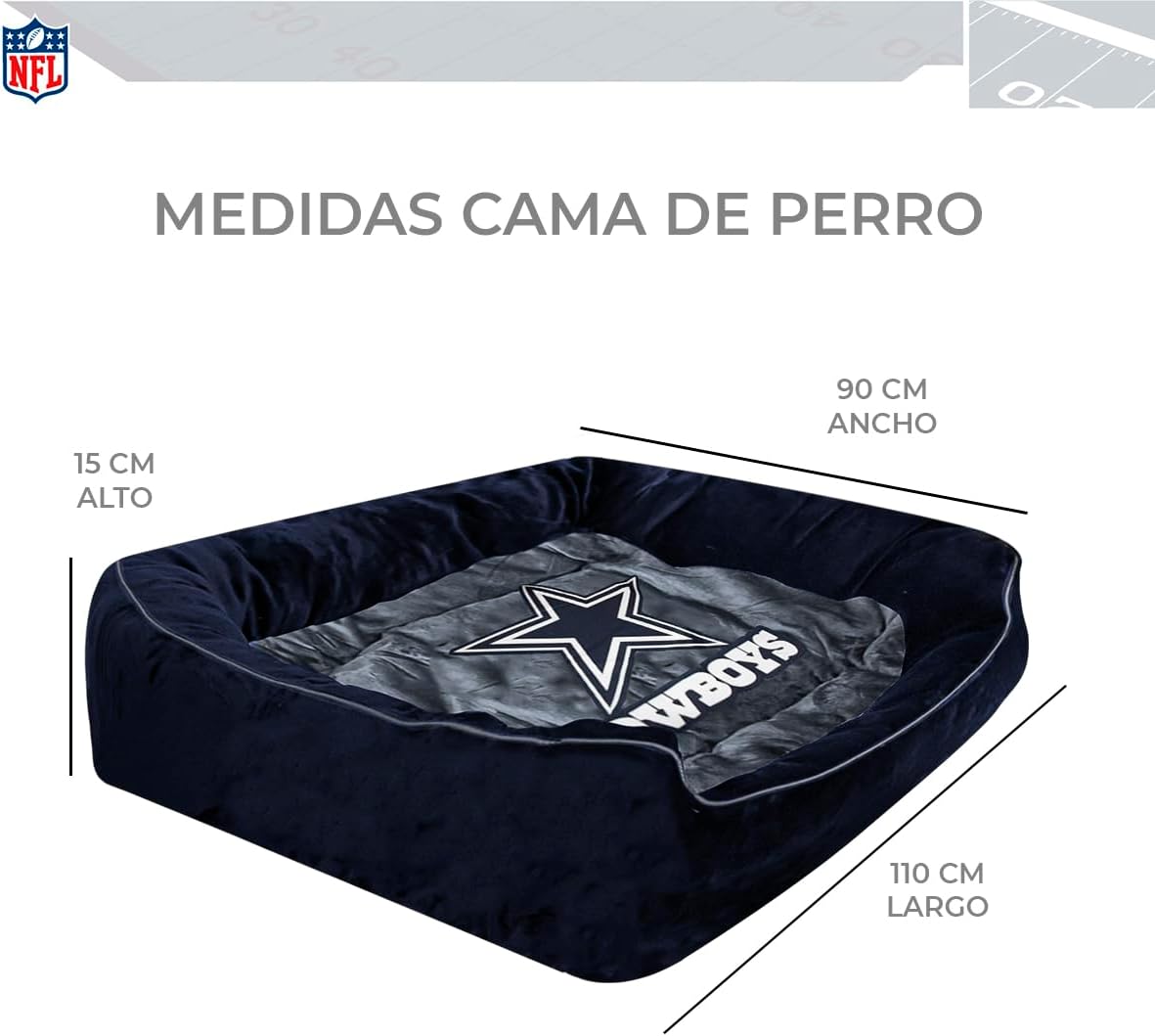 Cama Para Mascota Afelpada NFL 26 Dallas Cowboys