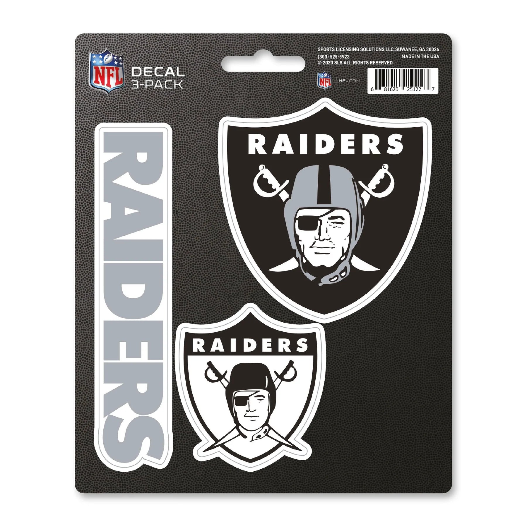 Calcomanía Logo Pack 3 NFL Las Vegas Raiders