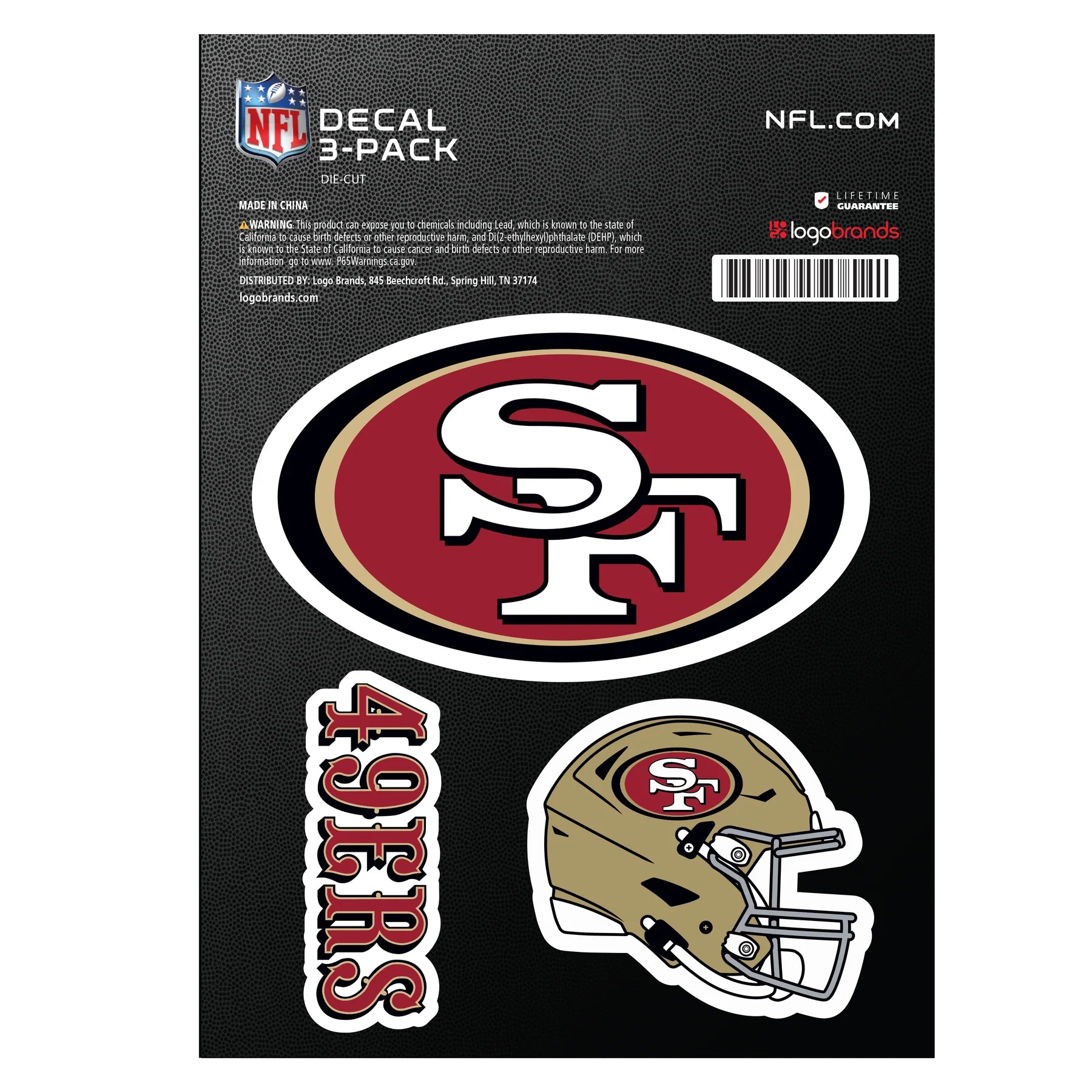 Calcomanía Logo Pack 3 NFL San Francisco 49ers